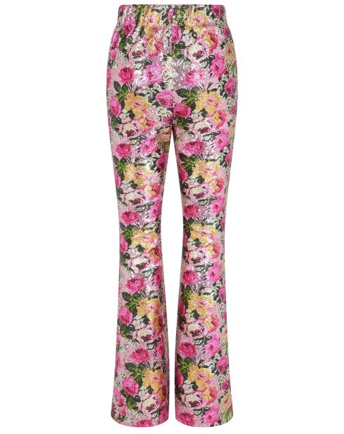 Pantalon Roses à sequins rose